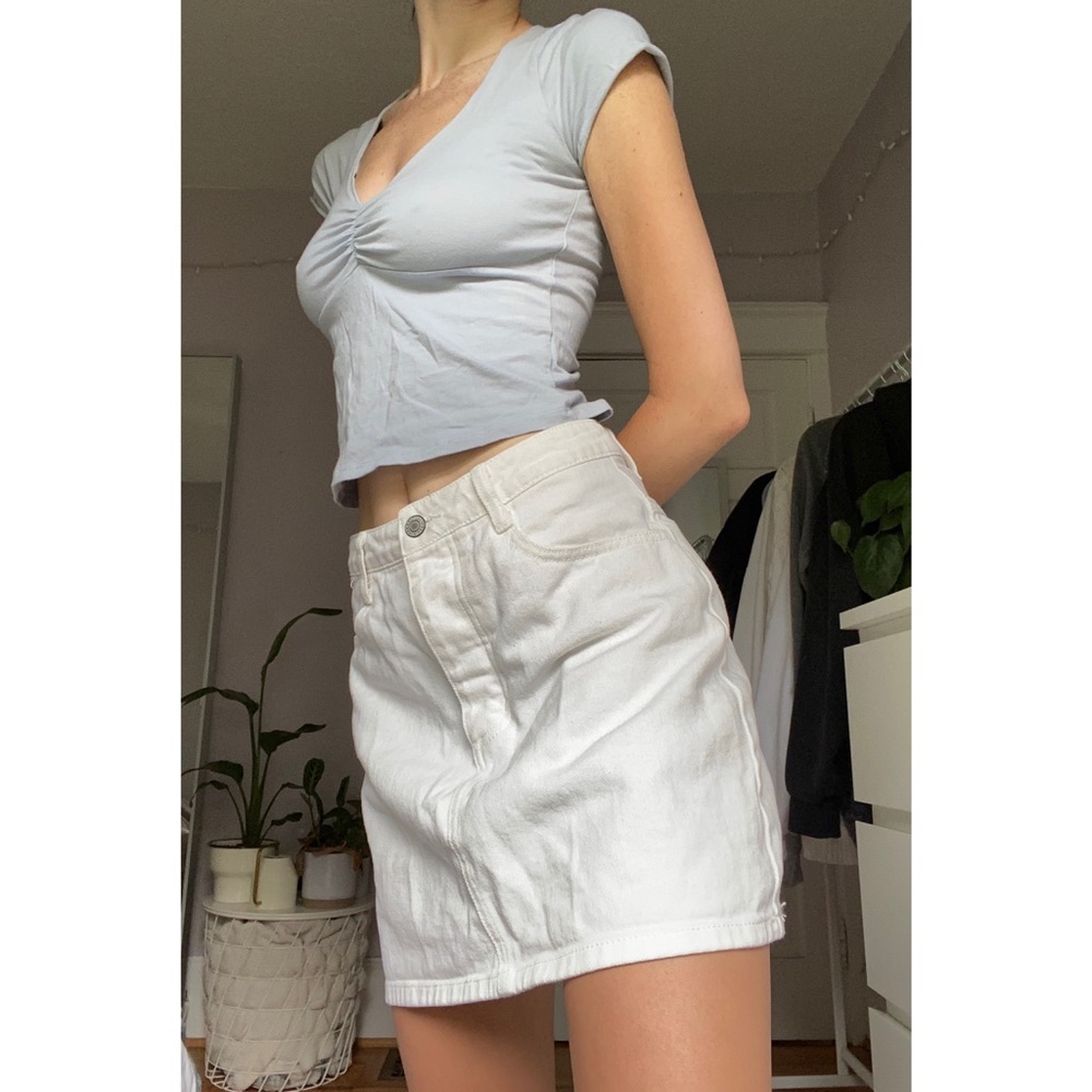 Brandy Melville White Denim Skirt